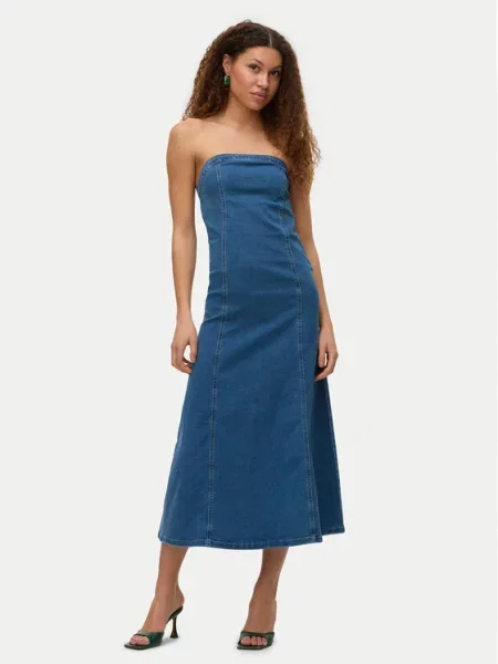 Vero Moda Sukienka jeansowa Ailey niebieski