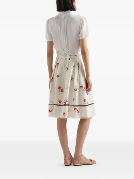 Fustă Prada de in cu model floral cu imagine