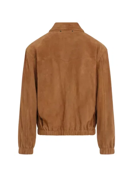 Geacă Paul Smith din piele de căprioară maro