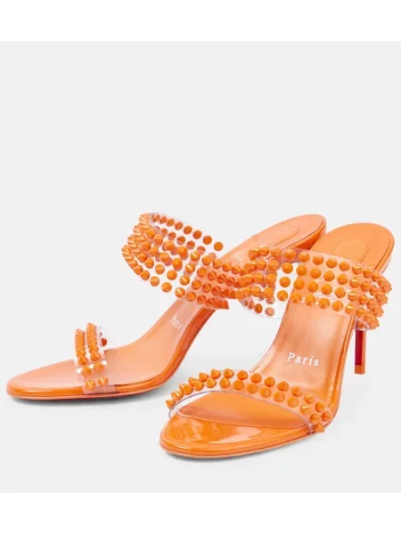 Kožené sandále Christian Louboutin oranžová