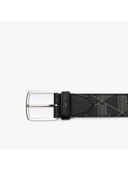 Lacoste Pasek Z Monogramem czarny