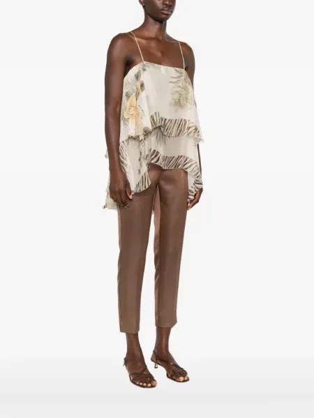 Bluză Anna Molinari de mătase cu model floral cu imagine