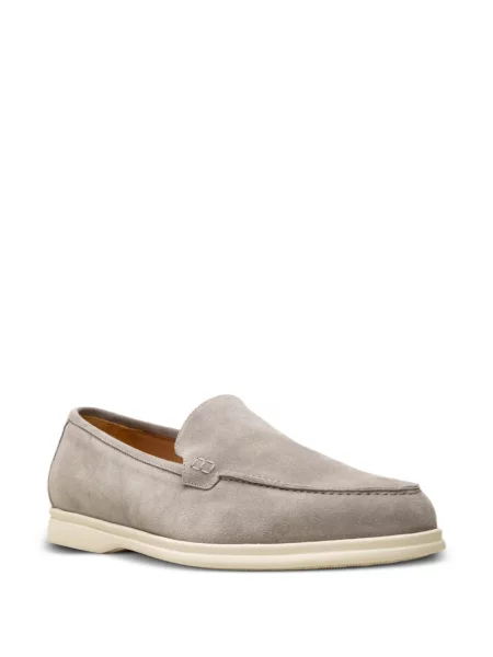 Pantofi loafer Chuckies din piele de căprioară gri