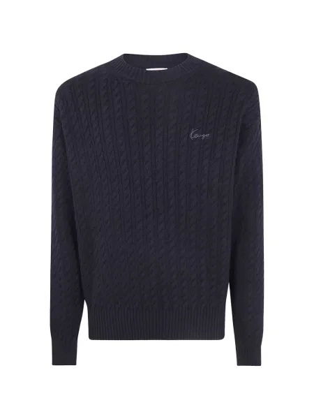 Pulover Kenzo cu broderie tricotate negru