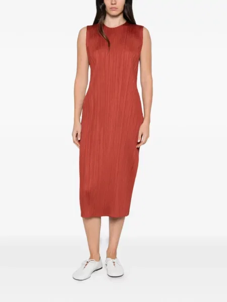 Rochie Pleats Please Issey Miyake fără mâneci roșu