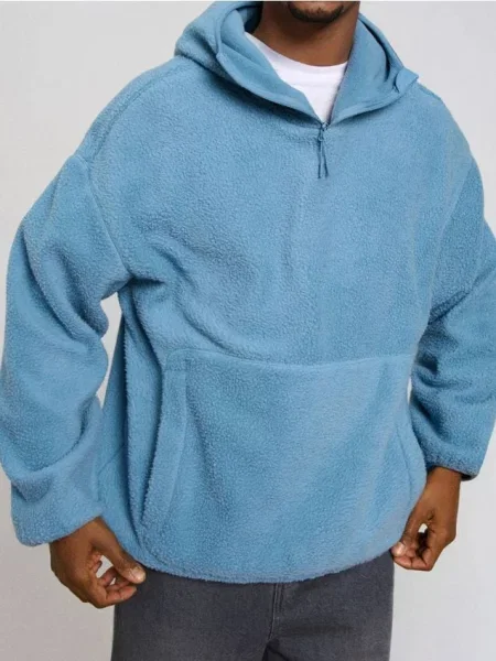 Sweter Sinsay z kapturem niebieski