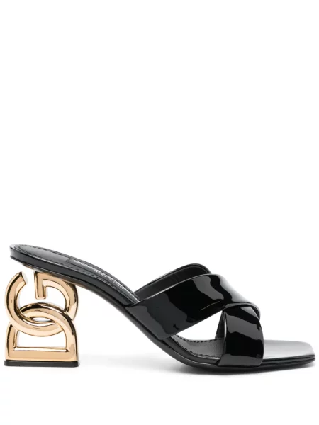 Papuci tip mules Dolce & Gabbana din piele negru