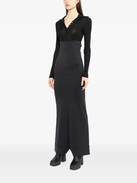 Pantaloni Junya Watanabe cu talie înaltă negru
