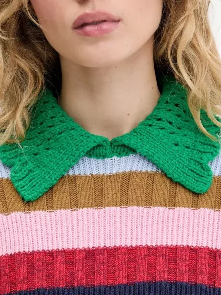 Pulover Stine Goya cu dungi verde
