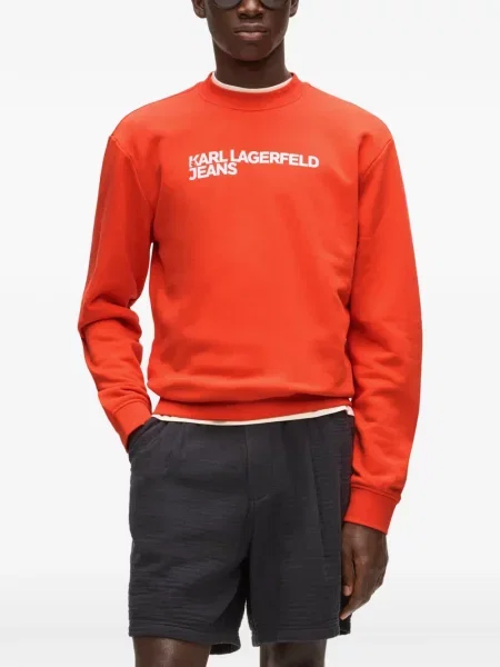 Bluza Karl Lagerfeld Jeans z nadrukiem pomarańczowa