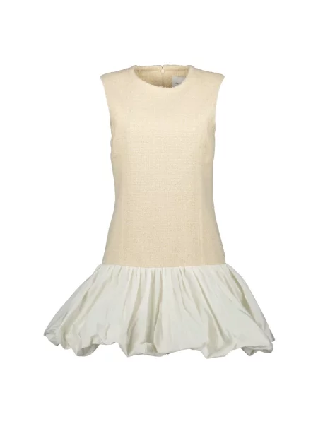 Sukienka Patou z falbankami tweedowa beżowa