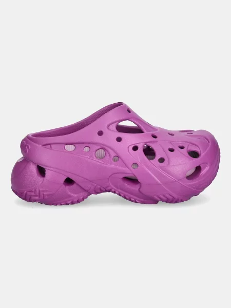 Шльопанці Crocs Caged W Clog на платформі фіолетовий
