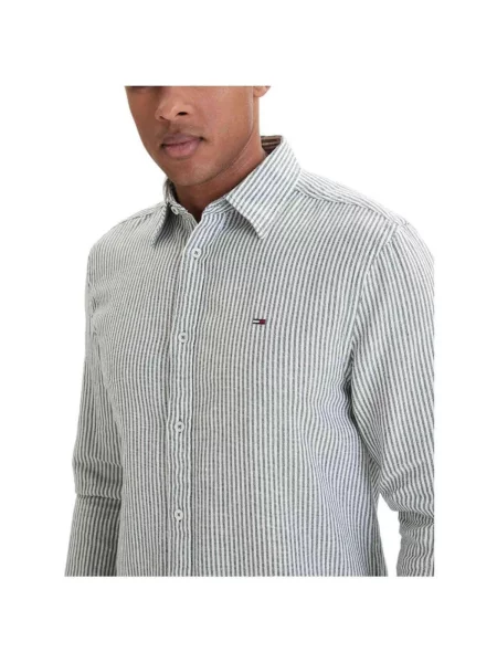 Džínsová košeľa Tommy Hilfiger zelená