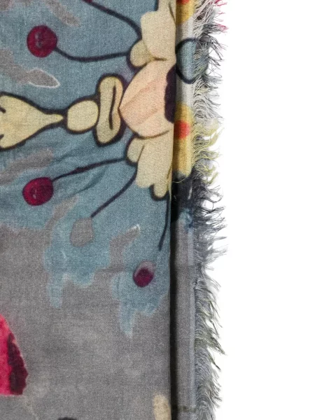 Fular Mouleta cu model floral cu imagine gri