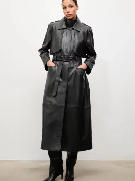 Answear.LAB trenci din piele negru