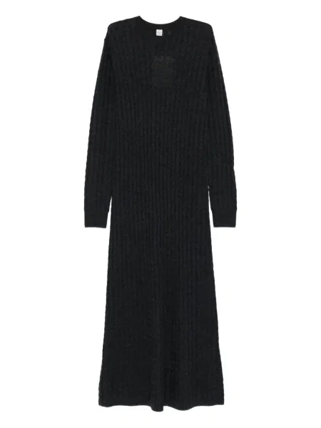 Rochie maxi Toteme tricotate de costum gri