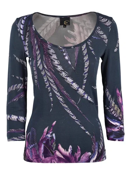 Top Just Cavalli w piórka niebieski