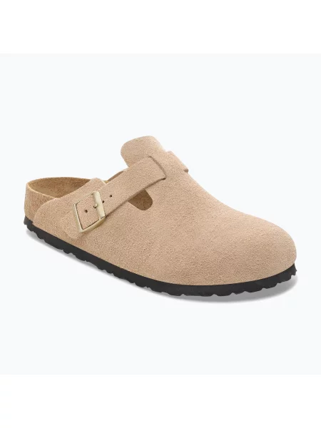 Semišové pantofle Birkenstock béžové