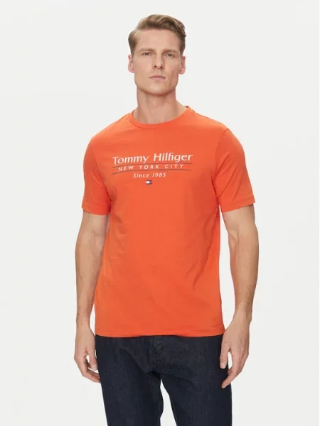 Tommy Hilfiger T-shirt Center Stack narančasta