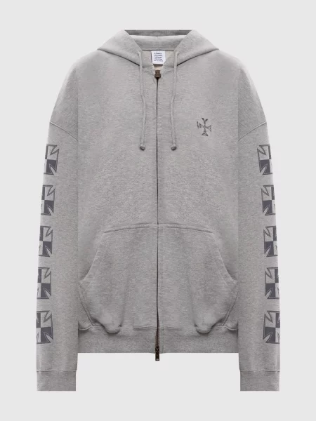 Спортивна куртка з брендовим принтом Vetements сіра