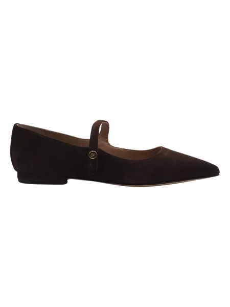 Balerinki Ralph Lauren skórzane brązowe