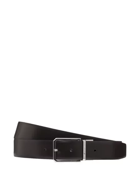 Cu centură curea Santoni din piele cu cataramă negru