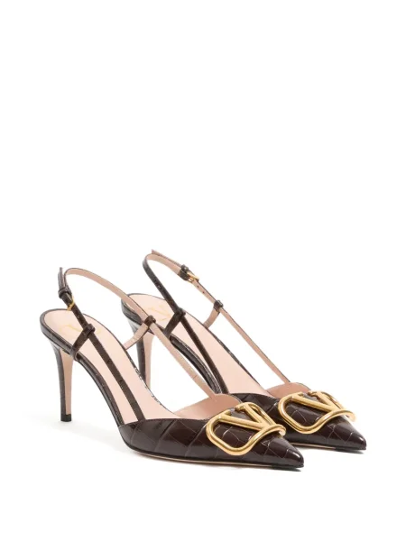 Pantofi cu toc Valentino Garavani slingback maro