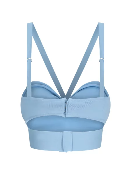 Top Rabanne cu model floral albastru