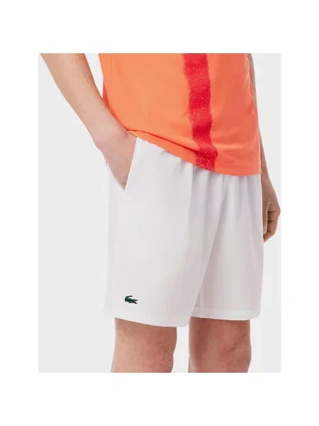 Spodenki rowerowe Lacoste Tenis × Novak Djokovic pomarańczowy S biały