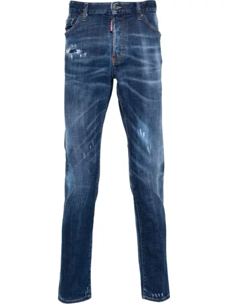 Blugi skinny Dsquared2 rupți skinny fit albastru