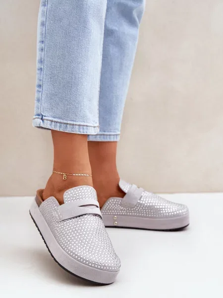 Pantofle Ps1 na platformě šedé