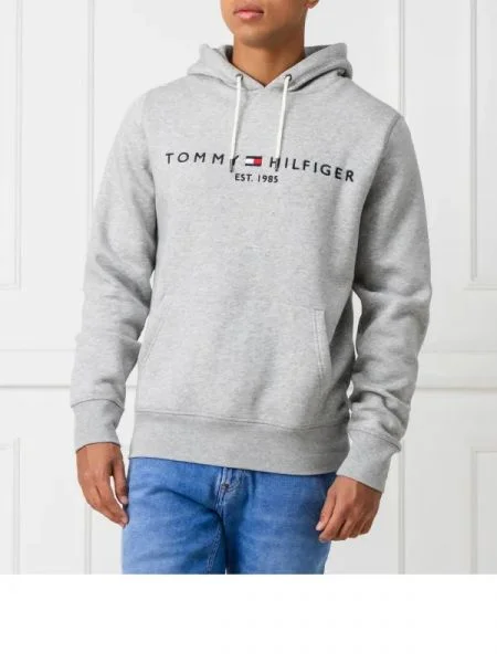 Tommy Hilfiger hanorac TOMMY LOGO HOODY gri