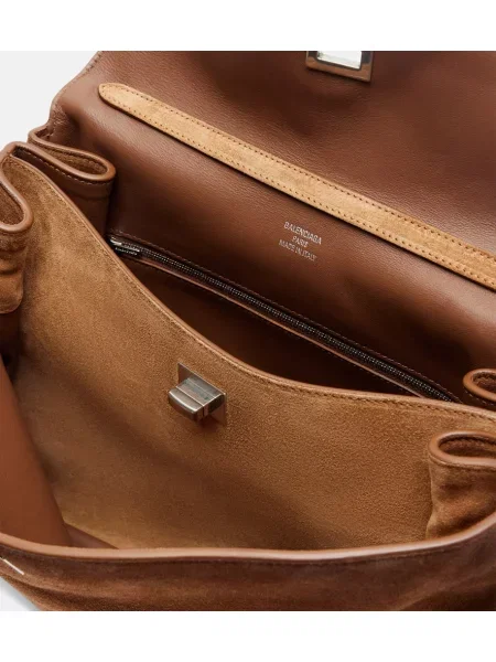 Geantă Balenciaga din piele de căprioară maro