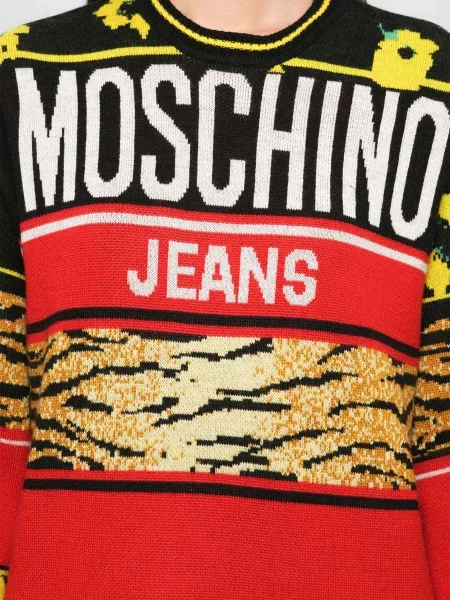 Шерстяное платье Moschino в полоску