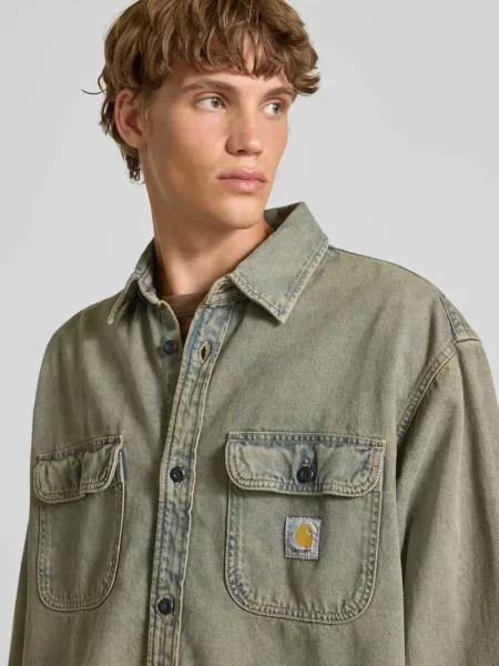 Koszula Carhartt WIP Tigan Shirt Jac Blue/ Leather Garment Dyed L niebieska