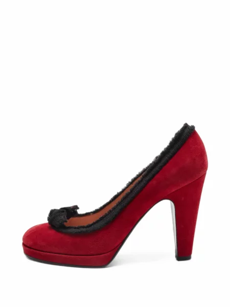 Semišové lodičky Marc By Marc Jacobs s volány červené