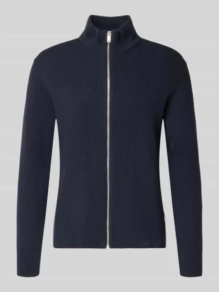 Kardigan ze stójką i zamkiem błyskawicznym Lindbergh granatowy