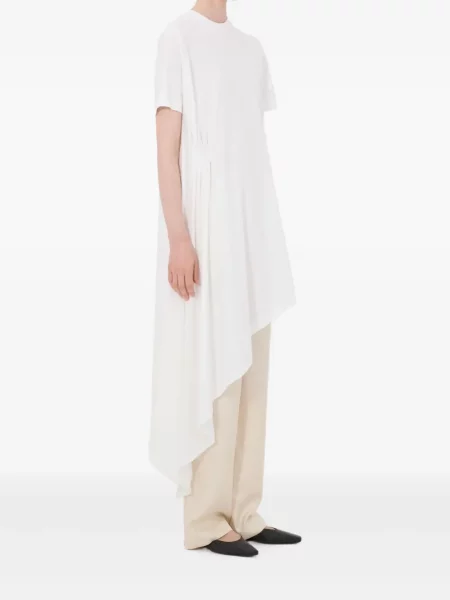Rochie tip cămașă Loulou De Saison plisată de costum alb
