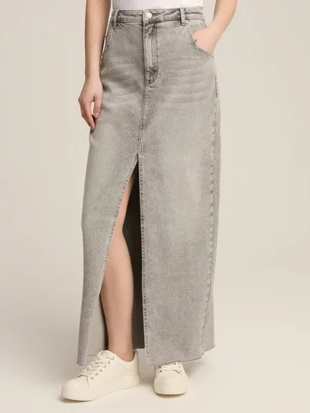 Джинсова спідниця DIVERSE бавовна/віскоза сірий