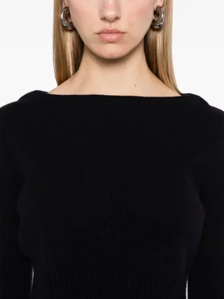 Пуловер Max Mara изрязани синьо