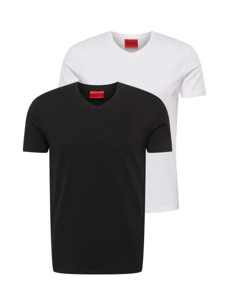 HUGO Tricou / alb negru
