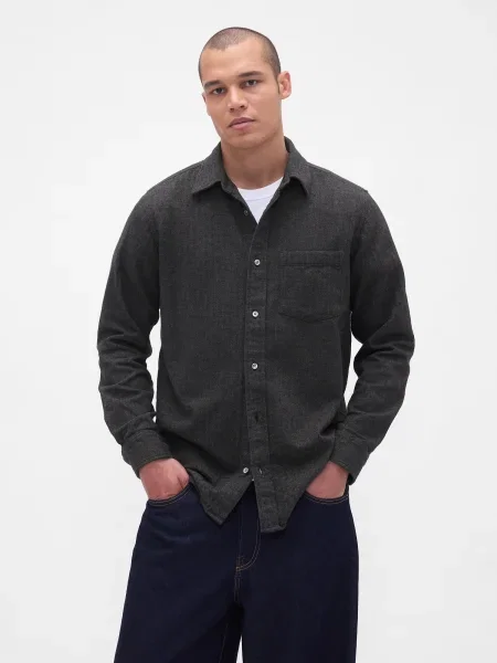 Cămașă Gap de flanelă negru