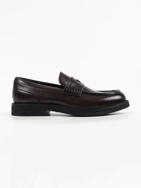 Karl Lagerfeld loafers slip-on pentru bărbați din piele Kai maro