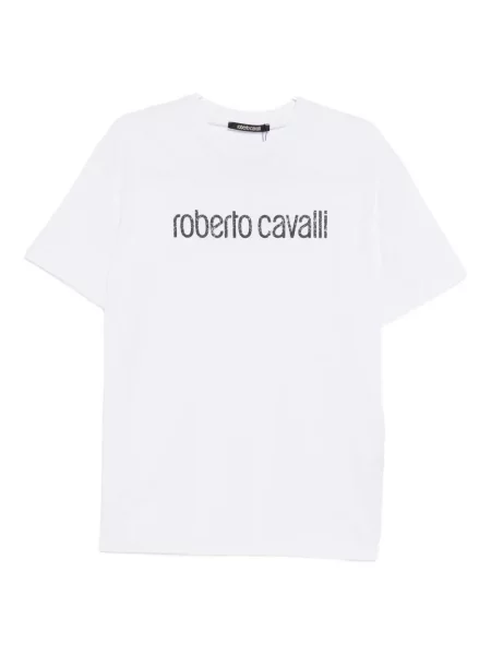 Tricou Roberto Cavalli cu imagine alb