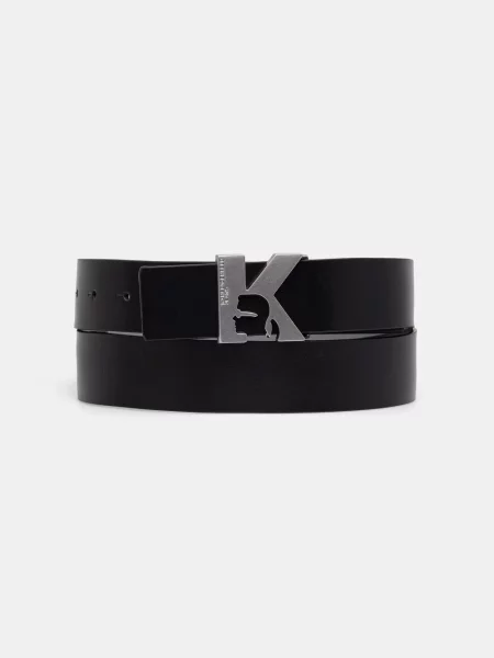Curea Karl Lagerfeld Jeans cu autograf negru