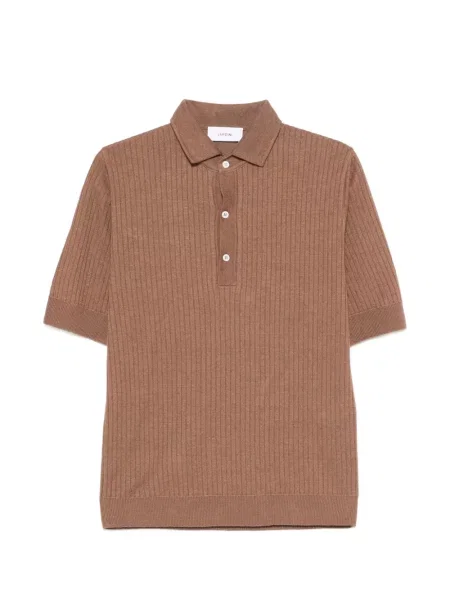 Tricou polo Lardini cu nervuri maro