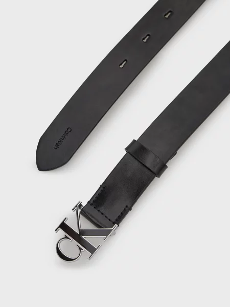 Кожаный ремень Calvin Klein с пряжкой с поясом черный