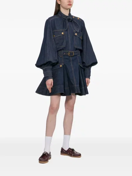 Mini fustă din denim Zimmermann mini albastru