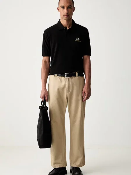 Tricou polo Armani Exchange negru