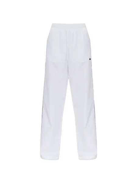 Pantaloni sport Lacoste alergare cu autograf alb